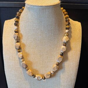 Jasper and Tigers eye Gemstone Necklace